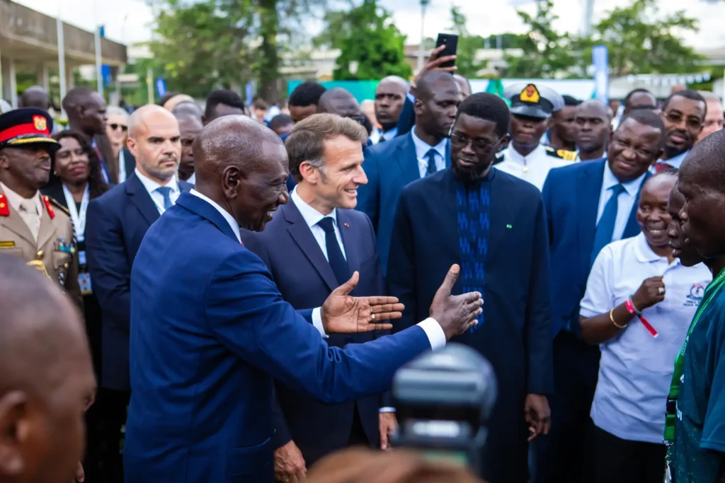 Admedia powers Africa Forward Summit Sports Showcase at UoN 16 Kenyan President William Ruto, French President Emmanuel Macron and Senegalese President Bassirou Diomaye Faye during the Africa Summit Forum that was held in Nairobi Kenya